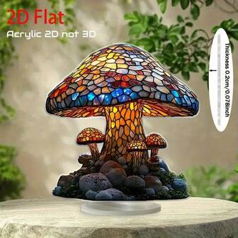 1 件现代波西米亚亚克力蘑菇灯，无需电力，适合家庭、办公室、咖啡厅 - 装饰性桌面展示