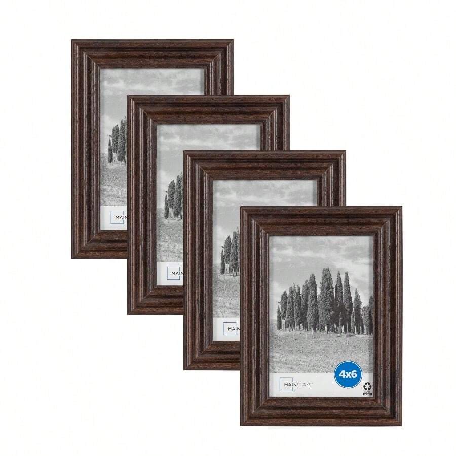 4x6 Traditional Gallery Wall Picture Frame, Brown, Set Of 4 - Brown - View 1