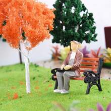 Miniature Park Bench, Handmade DIY Figurine Landscape Bench Model, Garden Decor, Teens Micro Creative Dollhouse Accessory - Multicolor - View 5