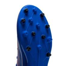 Puma 男女通用 MG 足球鞋 ULTRA 6 MATCH MG，比赛和训练两用鞋钉，增强控球性能，低帮运动鞋，108519-01 - 深藍色-彪馬白-亮紅色 - 查看 11