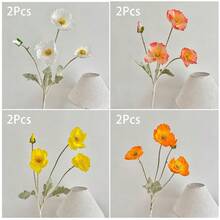 7/8 Stücke künstliche Island Mohn Blumen, Künstlicher Blumenstrauß, warme Farbkombination, wartungsfrei, geeignet für Zuhause, Schlafzimmer, Vase Dekoration, Kamin, Esszimmer, Wohnzimmer, Garten, Hochzeitsfeier, Fotografie Requisiten, Feiertags-Dekoration für Halloween, Thanksgiving, Weihnachten, DIY Geburtstags-Party Dekoration, Schul-Dekoration