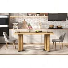 Dining Tables - Natural+Black + MDF + European - View 11