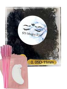 1000 Piezas por caja, 20D, Grosor 0,05 mm, 8-18 mm, Rizo C/D, Extensiones de pestañas con abanico premontado, con 10 Piezas de almohadillas para extensiones de pestañas y 10 Piezas de cepillos para pestañas, Suave y natural, Fácil de transportar, Pestañas postizas hechas a mano, Para fiestas y viajes, Navidad