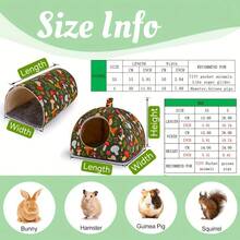 Guinea Pig Hideout Washable Rabbit Bed With Guinea Pig Tunnel Guinea Pigs Toys Set Bunny Hideout Cage Accessories For Hamster Ferret Rabbits Bunny Green Mushroom Forest
