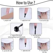 Black White Gel Nail Polish, 2Pcs 15ml Gel Polish Set, Soak Off UV LED Nail Gel Polish Long Lasting Nail Art Starter Manicure Salon DIY At Home Design Decorations Nail Art Design{Inchcolor_nameinch:Inchblack&WhiteGelinch} - 黑白凝膠 - 查看 6