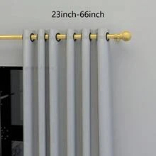 0.63" Iron Splice Gold Curtain Rod/Roman Rod, Classic Small Round Ball Decorative Curtain Rod, Length 23"-87", Curtain Rod Bracket Set For Wall Mount And Hanging Installation, Sturdy And Durable, Suitable For: Curtain Rod/Shower Rod/Sun Shade Rod/Sheer Rod, Fits Bedroom, Kitchen, Living Room, Dining Room, Office, Dorm Or Rental, Lightweight Curtain Rod, Modern Minimalist Design - Gold - View 10