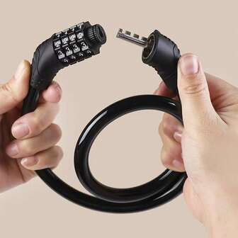 Compact Portable Anti-Theft Password Lock, No Key Needed 4-Digit Combination, Higher Security. Lock Body Material: High-Strength Steel Cable/Manganese Steel Alloy, Anti-Cutting, Suitable For Urban Streets (Convenience Stores, Cafes), Outdoor