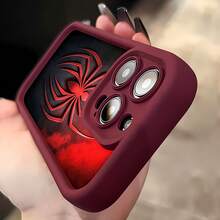 Diseño de telaraña ¿Qué funda navideña para teléfono es adecuada para fundas de teléfonos   17  16 Pro Max  15 Pro Max  13 y  12? Fabricada en material TPU, proporciona protección a prueba de golpes y caídas. Es un gran regalo para familiares, amigos, novios, novias en otoño y Halloween. - Rojo - Ver 4