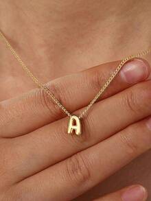 1pc Bubble Letter Necklace Initial Necklaces For Women Name Necklace Personalized Bubble Pendant Necklace Dainty Charm Necklaces Teen Gift Stuff Jewelry Gifts - Bubble Letters - View 2
