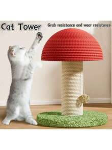 Red Mushroom Cat Scratching Post, Mini Small Kitten Specific Toy, Carrot Cat Scratch Board, Full Sisal Anti-Scratch Non-Shedding Small Pet Supplies, Upright Wear-Resistant Small Cat Toy, Pet Kitten Boredom Buster, Cute Shaped Toy, Pet Decor, Small Size Pet Supplies