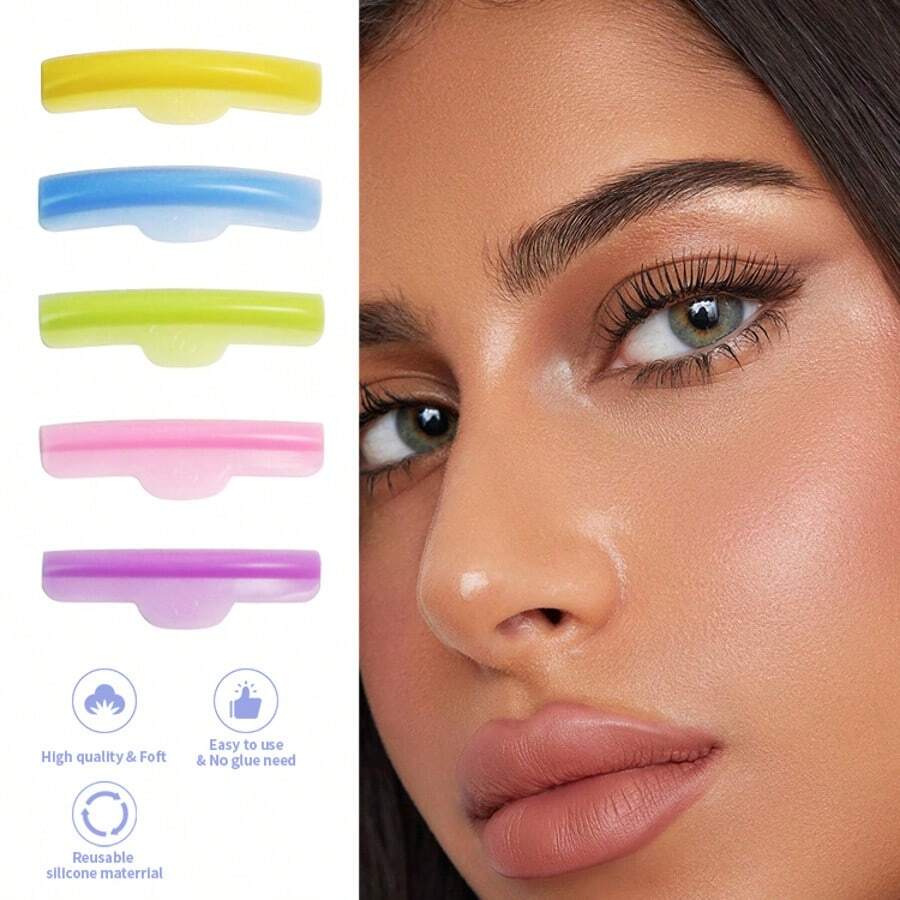 5 Sizes 10pcs/Pack Eyelash Curler Pads, Eyelash Lifting Pads, Reusable Eyelash Curler Protective Pads (Mixed Colors) - Multicolor - View 1