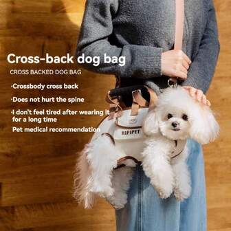 Horizontal Dog Outdoor Backpack | Essential For Raising Small Dogs, Veterinarian Recommended Spine-Protecting Design, 4 Carrying Methods, Sandwich Sponge Layer Shock Absorption, Detachable Padded Shoulder Straps For Long-Lasting Comfort, One-Piece Wear-Free Adaptation, Breathable Mesh + Adjustable Buckles, Suitable For Various Dog Breeds