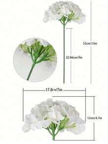 Künstliche Hortensien Seidenblüten mit Stielen, Künstliche Blumen für Hochzeitsmittelpunkt, Heim- und Garten-Party-Dekoration, Seiden-Hortensien-Blütenköpfe für Hochzeitsdekoration, Wohnraum-Essentials, Wohnzimmer, Esszimmer, Schlafzimmer, Brautblumen, Armblumen, Brustblumen, Geburtstagsparty-Zubehör Weiß, Valentinstag, Geschenk