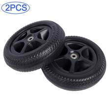 2 Stück, neueste geräuscharme Räder, ultraleichte Räder, Ersatzräder für Aluminiumeinkaufswagen, hochwertiges Gummimaterial, verschleißfeste PU-Reifen, rutschfeslanganhaltendlebige ABS-Radnabe, Ziehstangen-Einkaufswagen-Rollen, schwarz