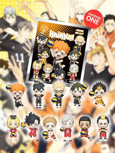 Crunchyroll 1PC Haikyu!! Officially Licensed Blind Bags 3D Anime Figural Bag Clip Mystery Blind Box PVC Keychain Random One Characters Hinata Kageyama Tsukishima Nishinoya Yaku Nobuyuki Kai Taketora Yamamoto Surprise Bag Exquisite Pendant Collectible Keyring Ornaments Cell Phone Wallet Bag Decoration Backpack Hangings Christmas Birthday Funny Gifts