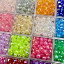 100pcs 8mm Acrylic Octagonal Beads Transparent AB Color Suitable For DIY Jewelry Making Of Bracelets, Necklaces, Mobile Phone Chains, Bead And Jewelry Craft Accessories