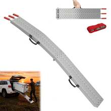 LILIIN Folding Loading Ramp 195 X 22.5 Cm – 1/2-Piece Set Of Non-Slip Loading Ramps, Heavy-Duty Foldable Ramps, Portable And Rust-Proof – Folding Ramp For Motorcycles, Cars, Trailers, Lawn Mowers, Quads, And Wheelchairs