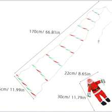 ADORNO DE NAVIDAD SANTACLAUS EN ESCALERA CON LUZ LED DECORACION  NAVIDEÑA PARA COLGAR SANTA CLAUS EN ESCALADA CON LUZ LED - Blanco - Ver 8