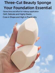 Oversized Makeup Sponge, Jumbo Makeup Sponge. Hydrophilic Material, Expands When Wet, Quick Makeup Application, Soft & Skin-Friendly, Suitable For Foundation, Reusable & Non-Shedding, High Density & Resilience, Top Choice For Makeup Tools,Cheap,Stocking Stuffers,Makeup,Makeup Tools,Cheap Stuff,Gifts,Gifts For Women,Christmas Gifts - Beige - View 1