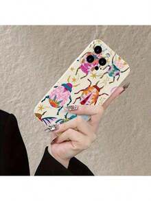 Una funda de teléfono con diseño de escarabajo creativo, elegante y colorido con protección de lente, a prueba de golpes, resistente a caídas y duradera, adecuada para iPhone17/iPhone17 Air/iPhone17 Pro/iPhone17 Pro Max/16 Pro Max/15 Pro Max/14 Pro Max/13 Pro Max/12 Pro Max/11 Pro Max, compatible con la serie  Galaxy A54/A53/A52 (compatible con A52S)/A34 (5G) A32 (5G)/A14 (5G)/A13 5G/A04S/S21/S21U/S22/S22U/S23/S23+/S23U y la serie S24 A15/A35(5G)/A55(5G)/A25(5G) Funda resistente con diseños únicos - Blanco antiguo - Ver 5