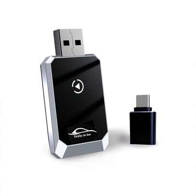 AUXOM Adaptador Sem Fio 2 em 1 CarPlay + Android Auto Plug & Play Compatível com e Android