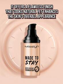 MISSLYN 1pc Made To Stay Water-Resistant Foundation,High Coverage Cream Foundation,Long-Lasting Smudge-Proof Makeup,Even Skin Tone With Nourishing Creamy Texture For Daily Wear,Party & Y2K Looks,Brand Beauty Cosmetic - #111 - View 5