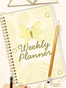 week plan 1 pieza Planificador semanal espiral A5 - Planificador diario sin fecha con listas de tareas, cuadros de enfoque y seguimiento de hábitos - Diario de escritorio duradero para útiles escolares, regalos de Halloween para mujeres y hombres