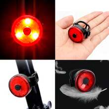 ELE-GATE Luz Led Redonda para Bicicleta Resistente al Agua - Rojo - Ver 2