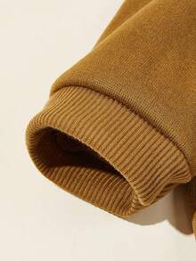 LUCKIE LABO 1 pièce sweat-shirt à capuche en polyester minimaliste et mignon avec motif de patte et slogan, résistant aux puces, réduisant la chute de poils, chaud et respirant, convient pour les chats et les chiens d'intérieur et d'extérieur - Tabac - Voir 6