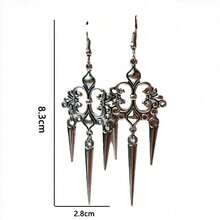 Spiked Cone Earrings - Gothic Rivet Design For Rock & Punk Fashion, Metal Sculpture Jewelry (Unisex) - 銀色 - 查看 3