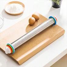 17-Inch Stainless Steel Rolling Pin – Professional Baking Tool With Gradient Measurement Markers For Dough, Pastries & Cookies (Non-Slip, Dishwasher ) - 1 Pc - View 2