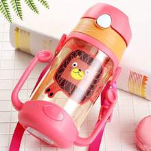 1 bình nước có ống hút hình hoạt hình 400ml/13oz, cốc có hai tay cầm và ống hút, khóa an toàn, dây đeo tiện lợi, thích hợp sử dụng hàng ngày. - Nhiều màu - Xem 7