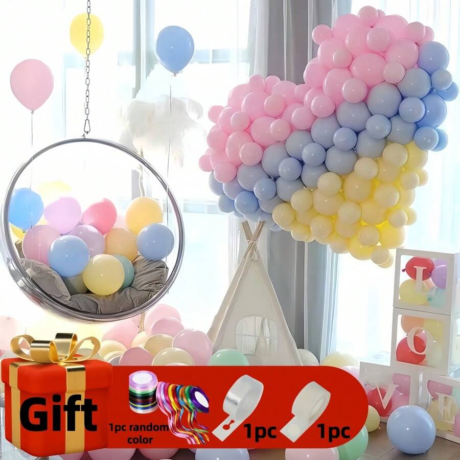 100pcs/40pcs 10-Inch Macaron Color Latex Balloons, Suitable For Birthday Decoration, Holiday Party, Wedding Decoration, Retirement Party, New Year Decoration, DIY Decoration, And Various Occasions