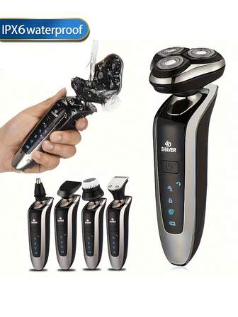 Electric 5-In-1 Shaver, 3D Rotating Electric Shaver, Rechargeable Shaver, Suitable For Men On Business Travels And Trips, Quick Shaving In The Car, Commuting To Appointments To Keep Image Anywhere, Daily Cleaning Use, Gifts For Husband