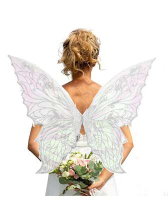 Shining Butterfly Wings, Novel And Beautiful Fairy Wings For Parties, Ladies' Brilliant Golden And Purple Iridesy Fairy Wings, Carnival Costume Accessories, Christmas Carnival Party Performance Props, No Batteries Required, Masquerade Balls, Fairy Girl Costume Accessories, Fairy Decoration Back Ornaments