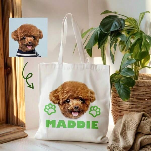 Sacolas personalizadas com nomes para retratos de animais de estimação, bolsas personalizadas para mães de cães, sacolas de presente para amantes de gatos, retratos personalizados para animais de estimação, presentes para donos de animais de estimação, presentes para mães de cães