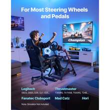 Racing Wheel Stand, Adjustable & Foldable Simulator Stand For G923 G920 G29 G27, T300RS TX F458 T500RS T3PA-PRO(F1/GT) Gaming Cockpit,Pedals Simulator NOT Included - Black - View 2