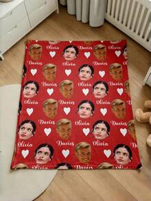 1 Item, Custom Photo Blanket, Custom Flannel Blanket With Photos And Text, Bedding Blanket, Custom Bed Blanket, Custom Picture Blanket, Personalized Family Photo Blanket, Custom Image Blanket, Personalized Family Blanket With Image, Personalized Throw Blanket, Friends Blanket, Comfort Blanket, Family Gift, Wedding Gift, Mother's Day Gift, Birthday Gift, Office Blanket, Office Blanket - Multicolor - View 9