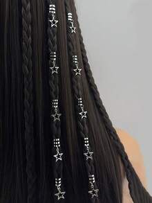 女士脏辫珠串饰品套装，月亮和星星图案合金发饰，时尚波西米亚风发饰，适用于辫子、脏辫、扭辫等发饰，轻巧耐用，适合青少年、女孩、女士日常佩戴，也适合学校、旅行、假日派对等场合。多种包装可选，每包10/34/36/40件。是斋月、开斋节等节日发型搭配的理想之选，也是送给朋友和家人的精美礼物。 - 彩色 - 查看 14