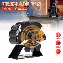 Quạt lò sưởi mini 6 cánh chạy bằng nhiệt, ống khói im lặng, quạt lò sưởi đốt củi - 10,8*5,26*15cm - Xem 4