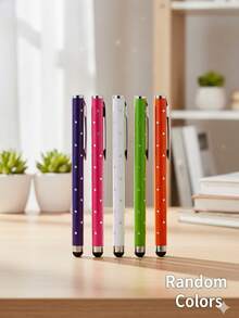 1-10pcs Shiny Crystal Stylus Pen - Compatible With Apple/Android - Precise Drawing & Writing - Durable & Fashionable, Great Gift - Multicolor - View 10