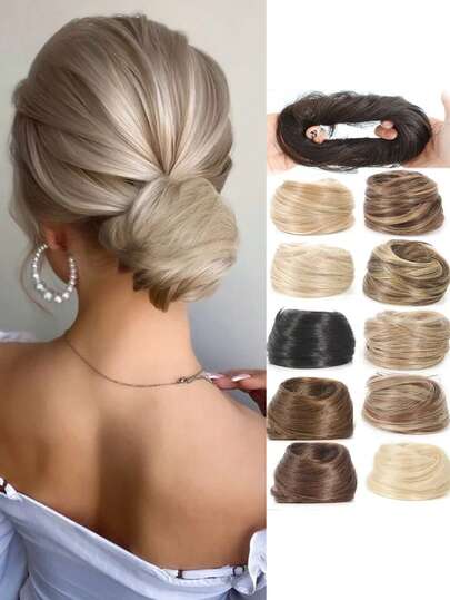 Chignon sintetico con elastico, coda di cavallo finta con molletta, extension per capelli raccolti, accessorio per capelli a coda di cavallo per donne