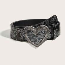 1 chiếc thắt lưng da PU in họa tiết hợp kim cổ điển dành cho nữ, phù hợp với phong cách cao bồi miền Tây - Nhiều màu - Xem 6