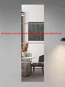 12pcs/8pcs/6pcs/4pcs/2pcs Mirror Wall Stickers, Full Length Mirror For Home, Bedroom, Self-Adhesive Acrylic Shatterproof Mirror, Best Gift For Birthday, Graduation - Transparent - View 3