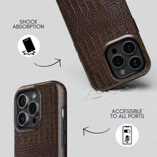 Brown Crocodile Pattern The Product Is A 2D Image.Not A 3D Image Two-In-One Matte Texture Phone Case Suitable For Compatible With Iphone17,17AIR,16, 15, 14, 13, 12, 11, PRO MAX,PLUS,X,XS ,Case Suitable For Compatible With Samsung Galaxy S21/22/23/24/25 Ultra/FE+,NOTE20 Ultra,A71/56/55/54/53/52/36/34/26/25/23/16/15/14/13/06 - 彩色 - 查看 2