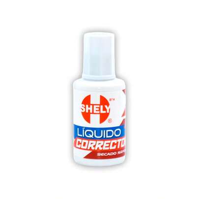 Lincky Líquido corrector, aplicador con suave brocha de nylon Shely. 12 pzas. Secado Rapido color blanco