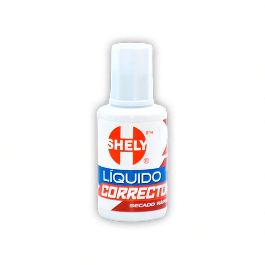 Lincky Líquido corrector, aplicador con suave brocha de nylon Shely. 12 pzas. Secado Rapido color blanco - 334 - Ver 1