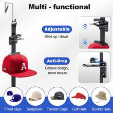 Hat Rack For Door - Two-Way Hanging Caps With Display Hooks And Hanger, Hat Organizer For Baseball Caps, Over The Door Hat Storage Organizer For Bedroom, Entrance Or Garage Doors - 1 gói-10 móc - Xem 5