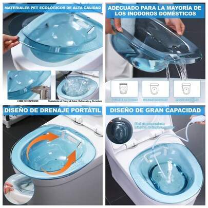 Bao Perineal Sobre El Inodoro Bao De Asiento Sitz Bath Lavabo De Perineal Sobre El Inodoro Para Cuidado Posparto Mujeres Embarazadas Ancianos Alivio De Hemorroides Azul transparente