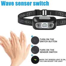 Rechargeable Sensor Dimming Fishing Headlamp - 180° Adjustable Angle + Motion Sensor, Suitable For Night Fishing, Camping, Running, Hands-Free Control, Outdoor Gear, Night Fishing Essential, Camping Light, Running Headlamp, Emergency Lighting, Repair Work - Multicolor - View 3